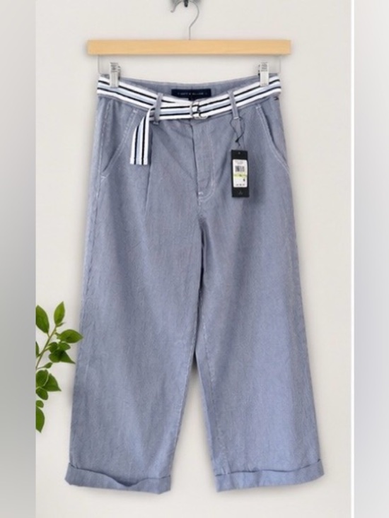 Tommy Hilfiger Pants - Tommy Hilfiger Sag Harbor Striped Cropped Wide Leg Pants NWT Size 4